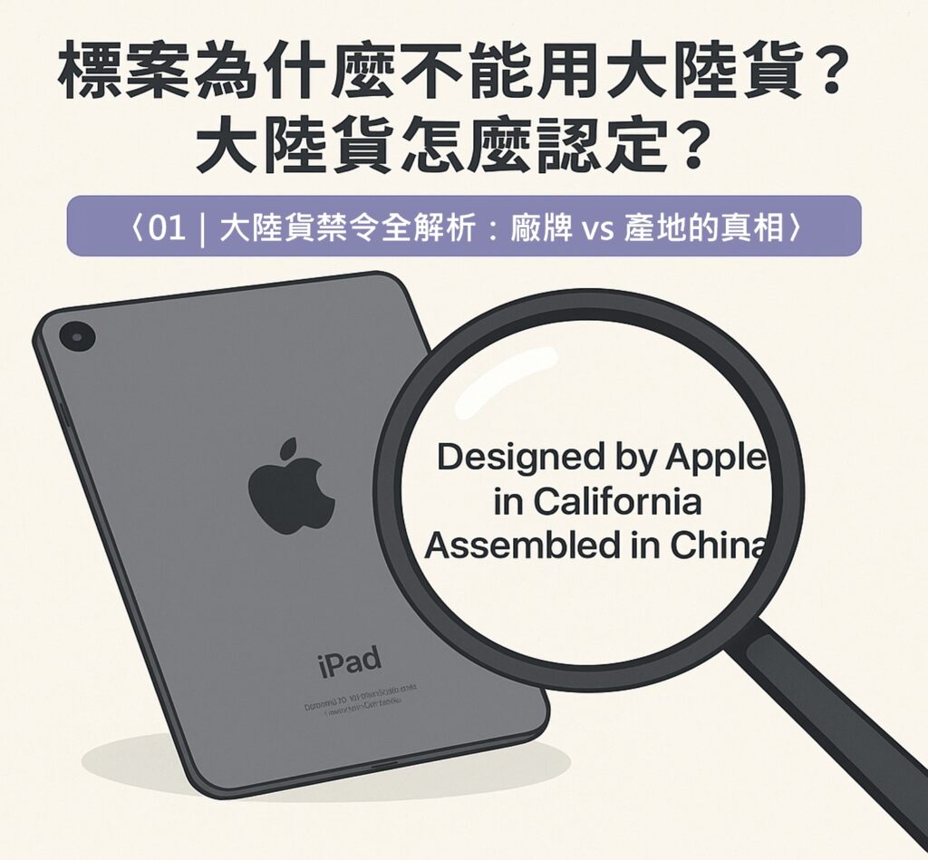 標案為什麼不能用大陸貨？大陸貨怎麼認定？